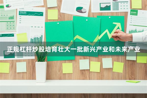 正规杠杆炒股培育壮大一批新兴产业和未来产业